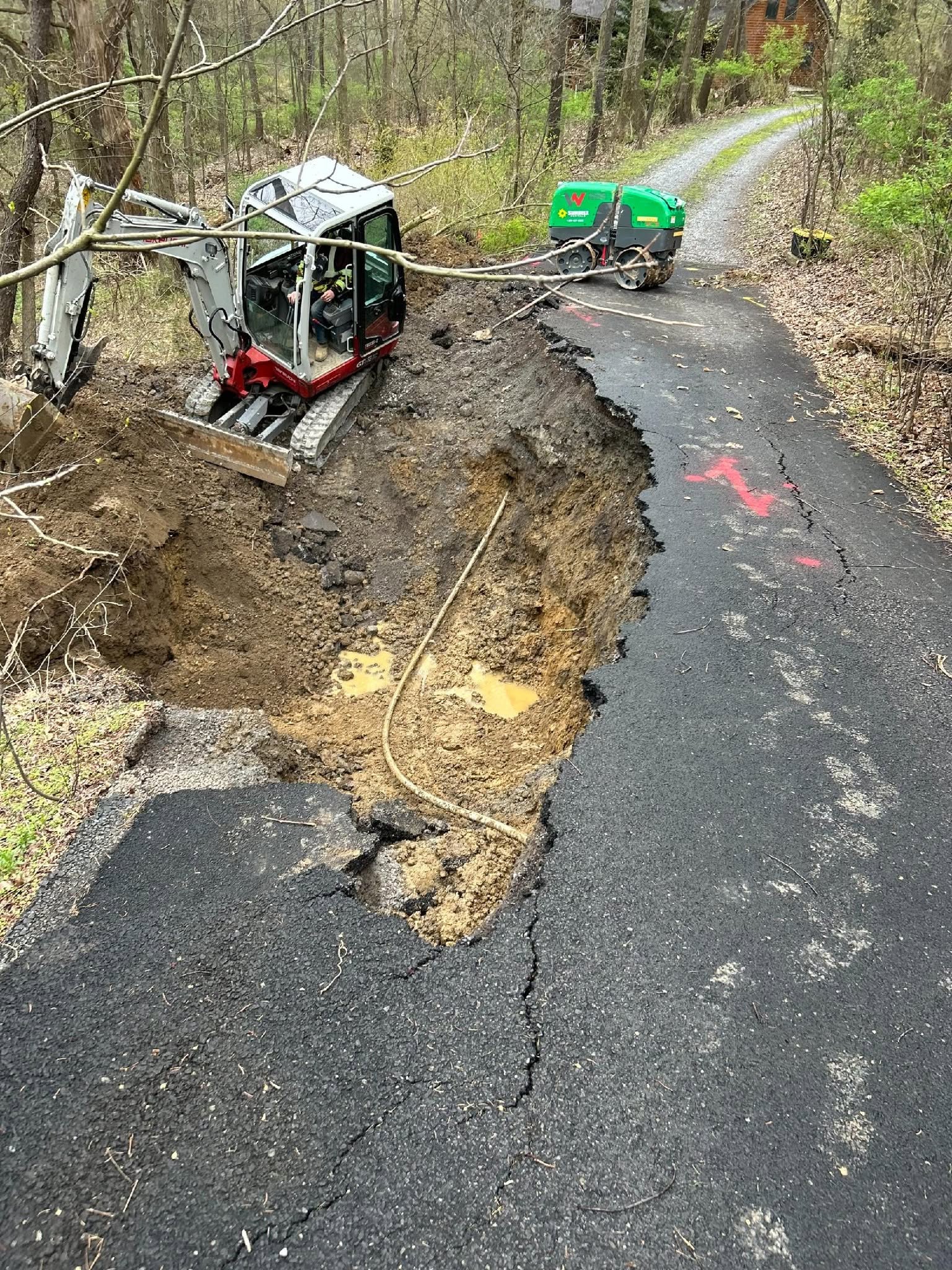 Utility line excavation work in New Brighton, PA